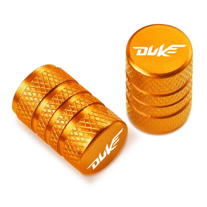 TEAUSA Motorrad-CNC-Aluminium-Reifenfelgen-Luftanschlussabdeckung Reifenventil-Radschaftkappe Staubdichte Abdeckung passend for KTM Duke 125 200 250 390 690 (Size : Orange) von TEAUSA