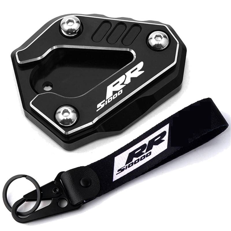 TEAUSA Passend for BMW S1000 RR S1000RR S 1000 RR 2019-2020 2021 2022 Motorrad Ständer Seitenständer Verlängerung Pad Schlüsselanhänger vergrößern (Size : Black-Combo) von TEAUSA