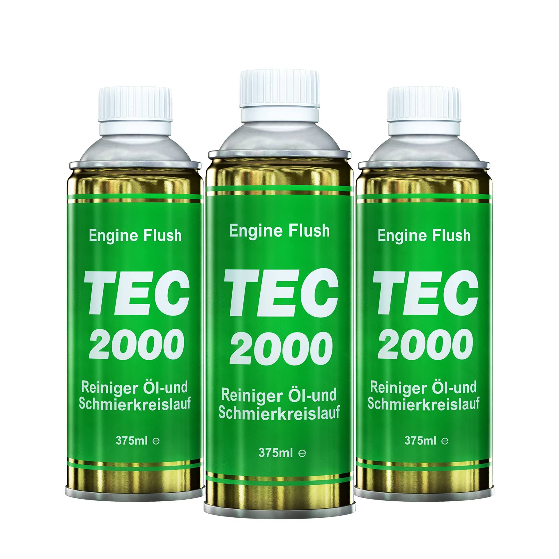 TEC 2000 Motorspülung - 3 x Engine Flush Motorreiniger für Benzin Diesel oder Gasmotoren 375ml Set - Kraftstoffadditiv zur Systemreinigung - Motorpflege Zusatz, 3 x 375ml von TEC 2000