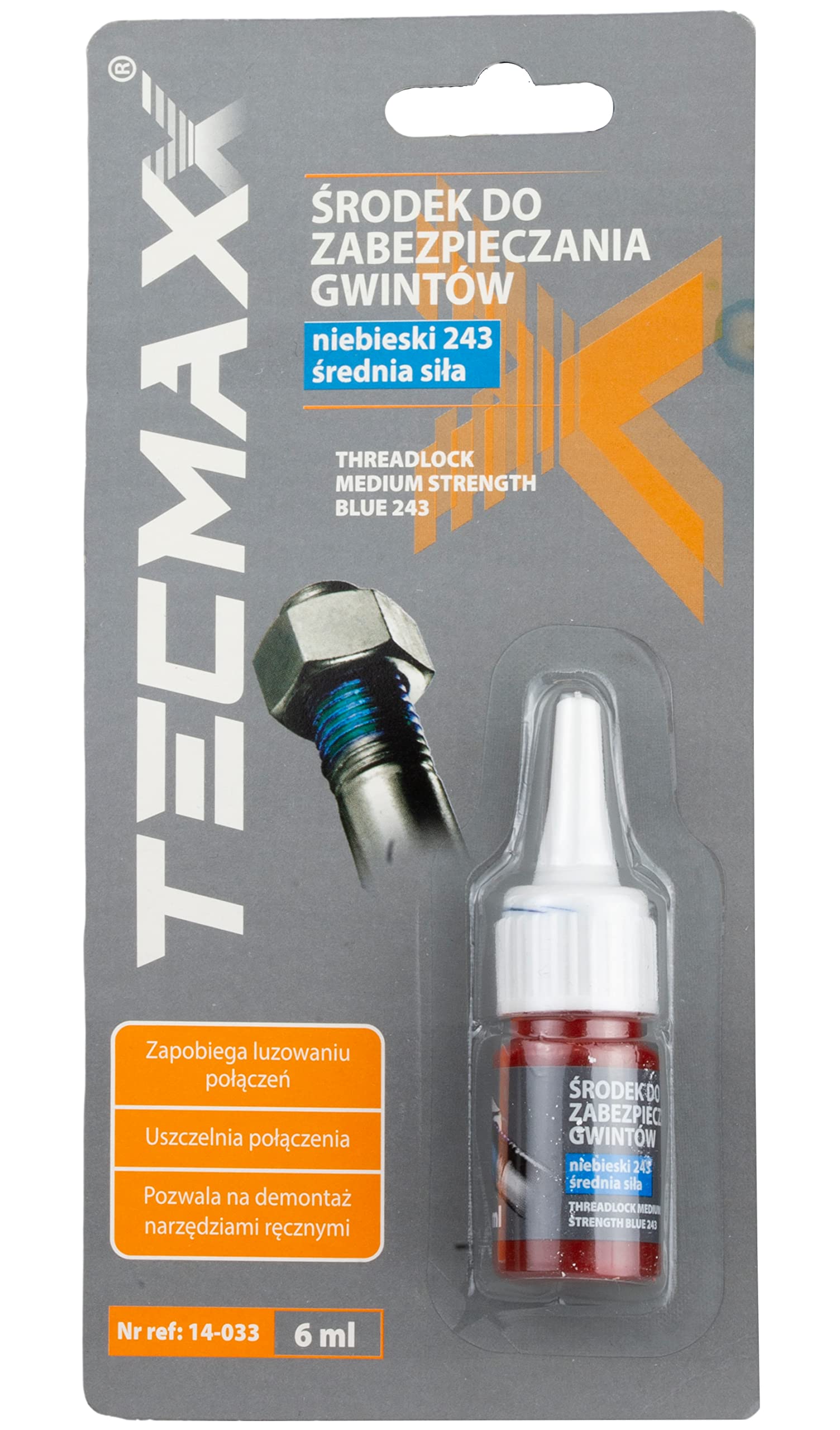 TECMAXX Schraubensicherung Mittelfest Blau 6 ml - Schraubensicherungslack - Schraubenkleber - Schrauben Kleber von TECMAXX