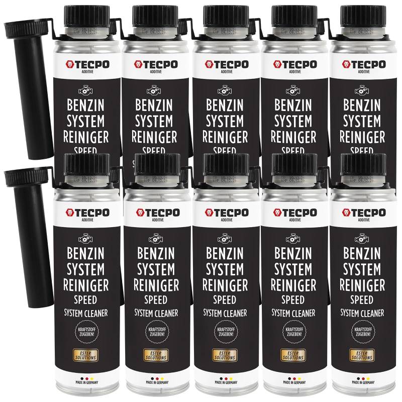 TECPO 10x Benzin-System-Reiniger, 300ml Benzinreiniger Ester Benzin Reiniger Additiv Motor Kraftstoff Motorreiniger Kraftstoffsystemreiniger von TECPO