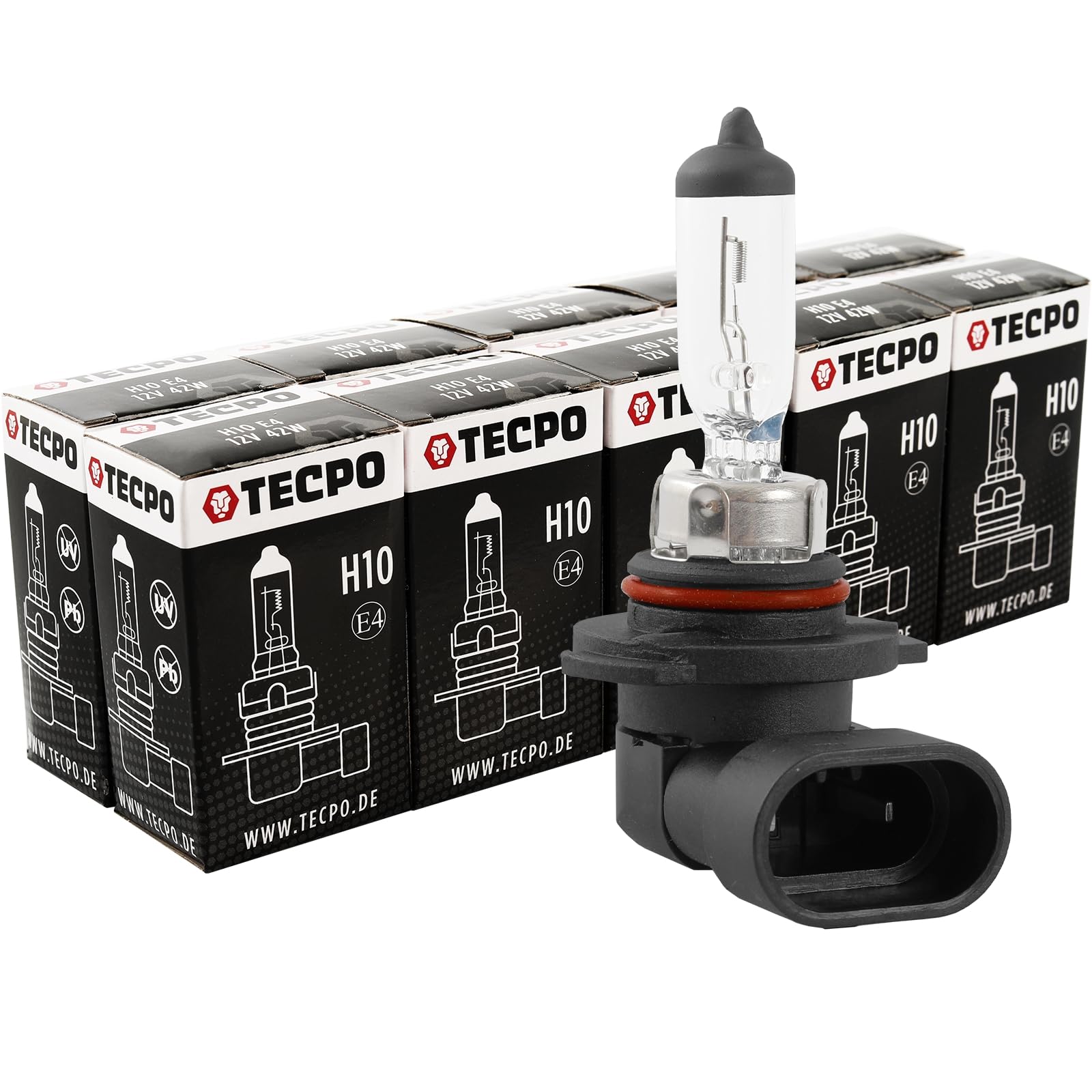 TECPO 10x H10 Halogen Auto-Lampe 12V 42W GLÜHBIRNE PY20D KFZ Birne GLÜHLAMPE von TECPO