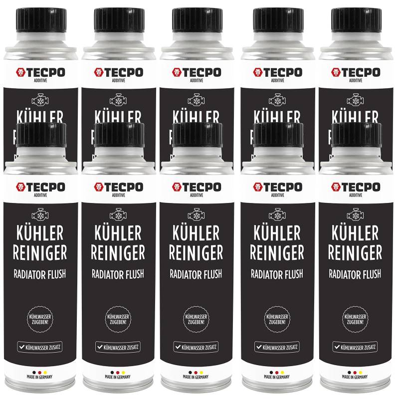 TECPO 10x Kühlerreiniger, 300ml Kühladditiv Kühlsystem Reiniger Radiator Flush von TECPO