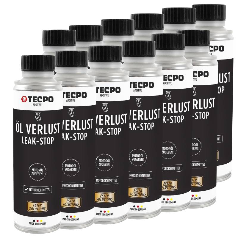 TECPO 12x Ölverlust Stop Ester 300 ml Motordichtmittel Motor-Öl Leak Stop Ölverlust von TECPO