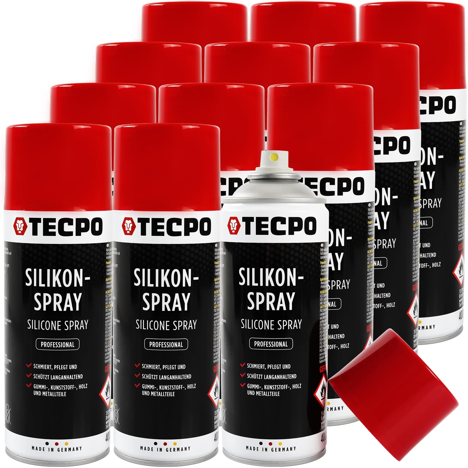 TECPO 12x Silikonspray 400 ml Gleitmittel Schmiermittel Trennmittel Gleitspray Schutzmittel Pflegemittel von TECPO