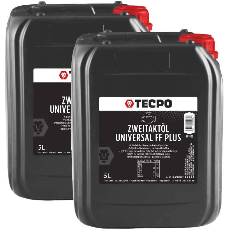 TECPO 2-Takt Öl FF Plus Universal, 10 Liter Zweitaktöl Mischöl JASO FD API TC ISO-L-EGD von TECPO