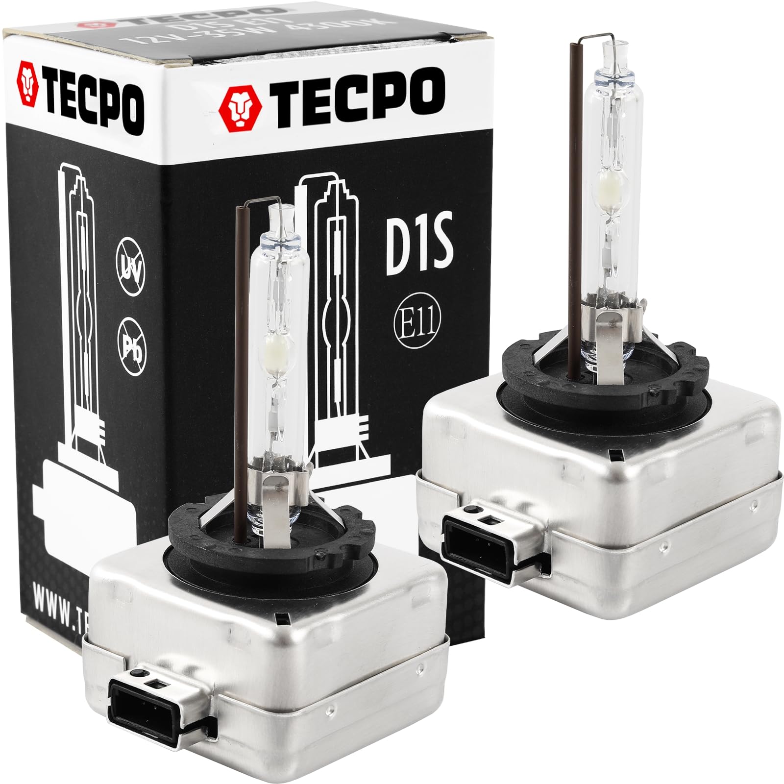 TECPO 2X D1S Xenon Brenner Premium 12V-35W 4300K KALTWEIß Scheinwerfer-Lampe FERNLICHT ABBLENDLICHT PK32d-2 E11 MIT STEUERGERÄT von TECPO