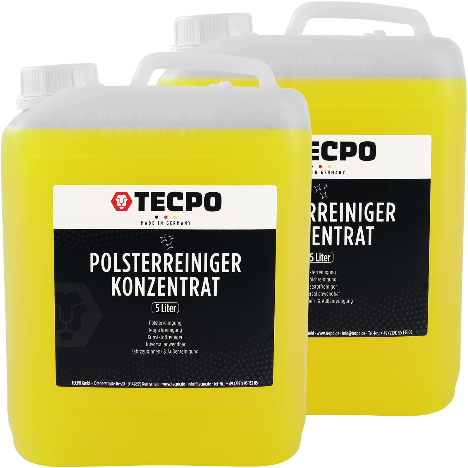 TECPO 2X Polsterreiniger Konzentrat, 5 Liter Flecklöser Fleckenentferner Sitze von TECPO