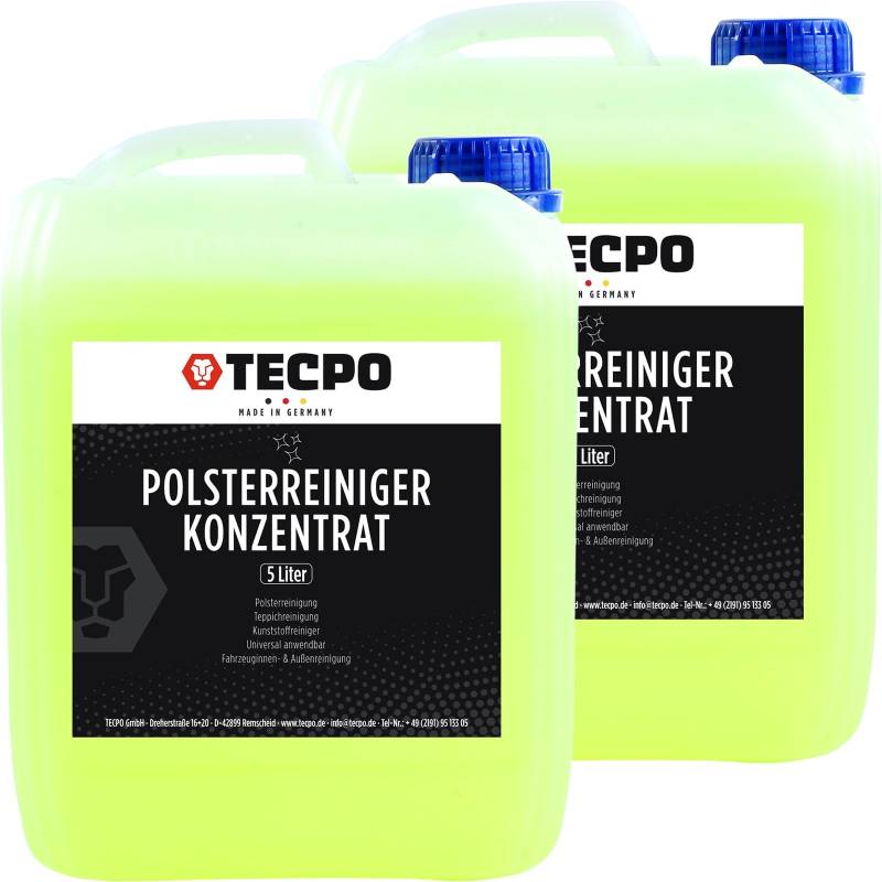 TECPO 2X Polsterreiniger Konzentrat, 5 Liter Flecklöser Fleckenentferner Sitze von TECPO