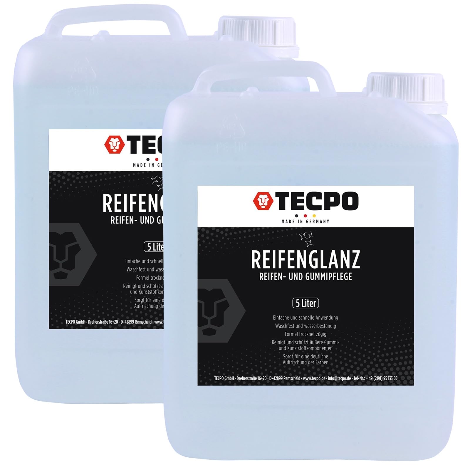 TECPO 2X Reifenglanz und Gummipflege, 5 Liter Reifen Pflege Tiefenglanz Reifen Glanz von TECPO