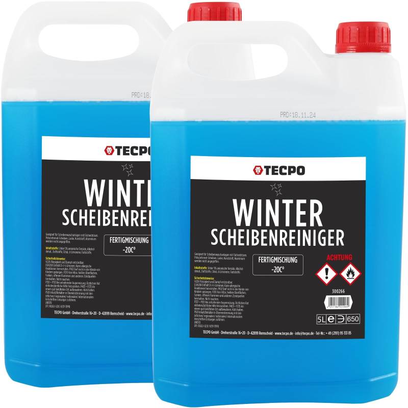 TECPO 2x 5L Winter Scheibenreiniger -20°C Scheibenklar Winterklarsicht Fertigmischung Scheibenfrostschutz von TECPO