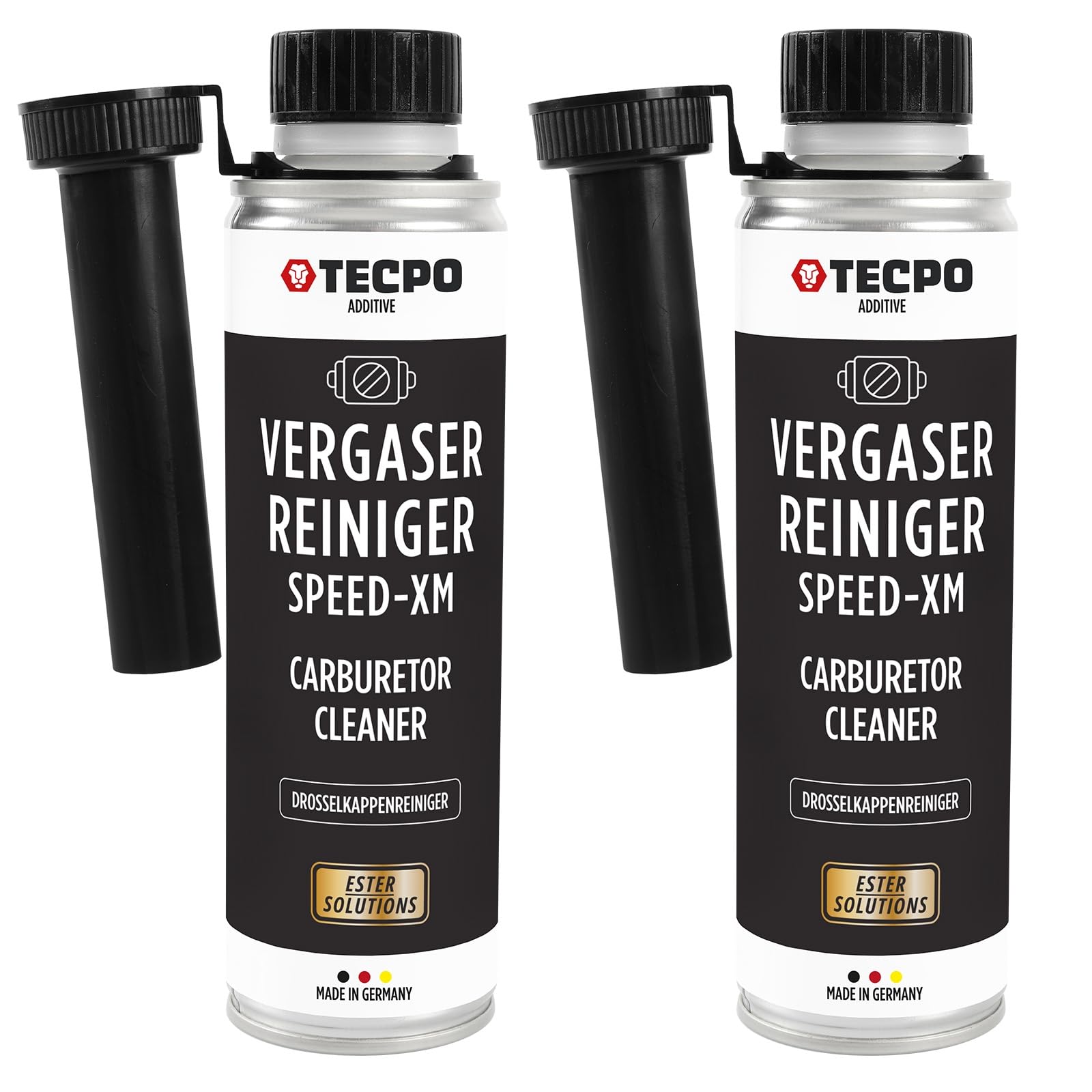 TECPO 2x Vergaserreiniger, 300ml Ester Speed-XM Additiv Drosselkappen Reiniger für PKW Benzinmotoren (2er-Pack) von TECPO