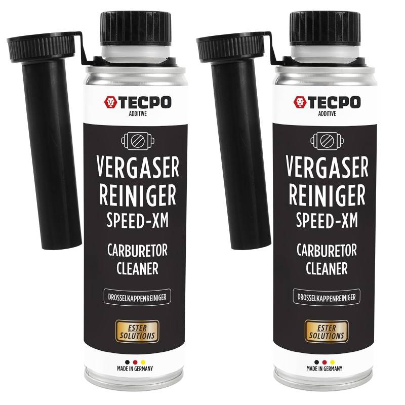 TECPO 2x300ml Vergaserreiniger Ester Speed-XM Additiv Drosselkappen Reiniger für Benzinmotoren von TECPO