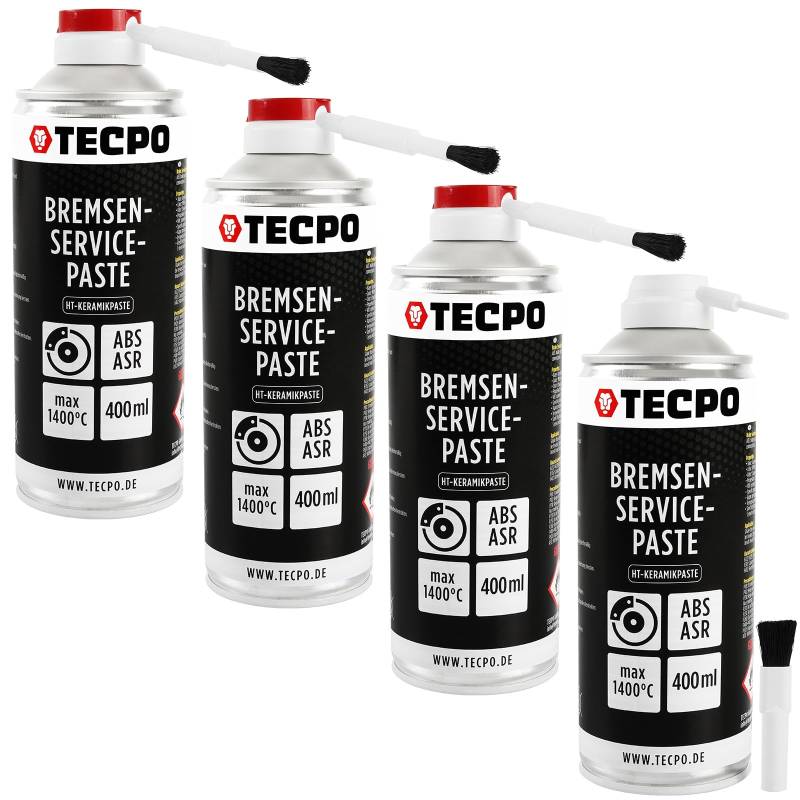 TECPO 300571 Bremsen-Servicepaste Schmierfett, 4 x 400 ml von TECPO