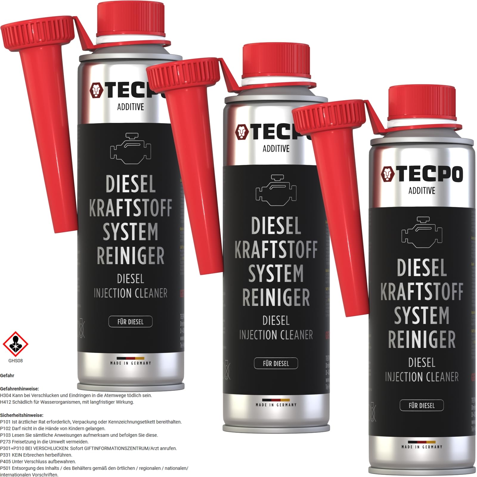 TECPO 3X 300ml Diesel System Reiniger Dieselzusatz Additiv Injektor Reiniger von TECPO