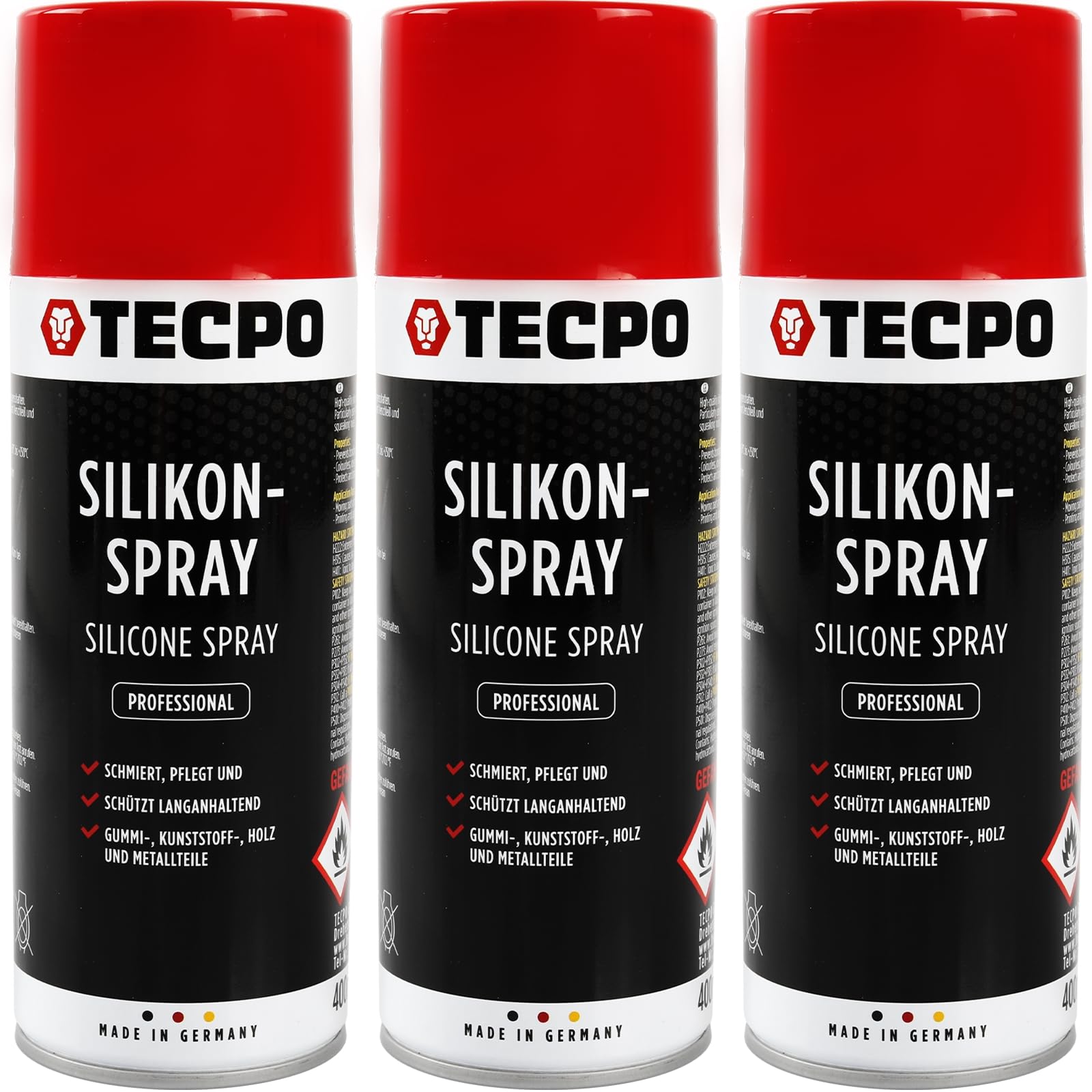 TECPO 3X Silikonspray 400 ml Gleitmittel Schmiermittel Trennmittel Gleitspray Schutzmittel Pflegemittel von TECPO