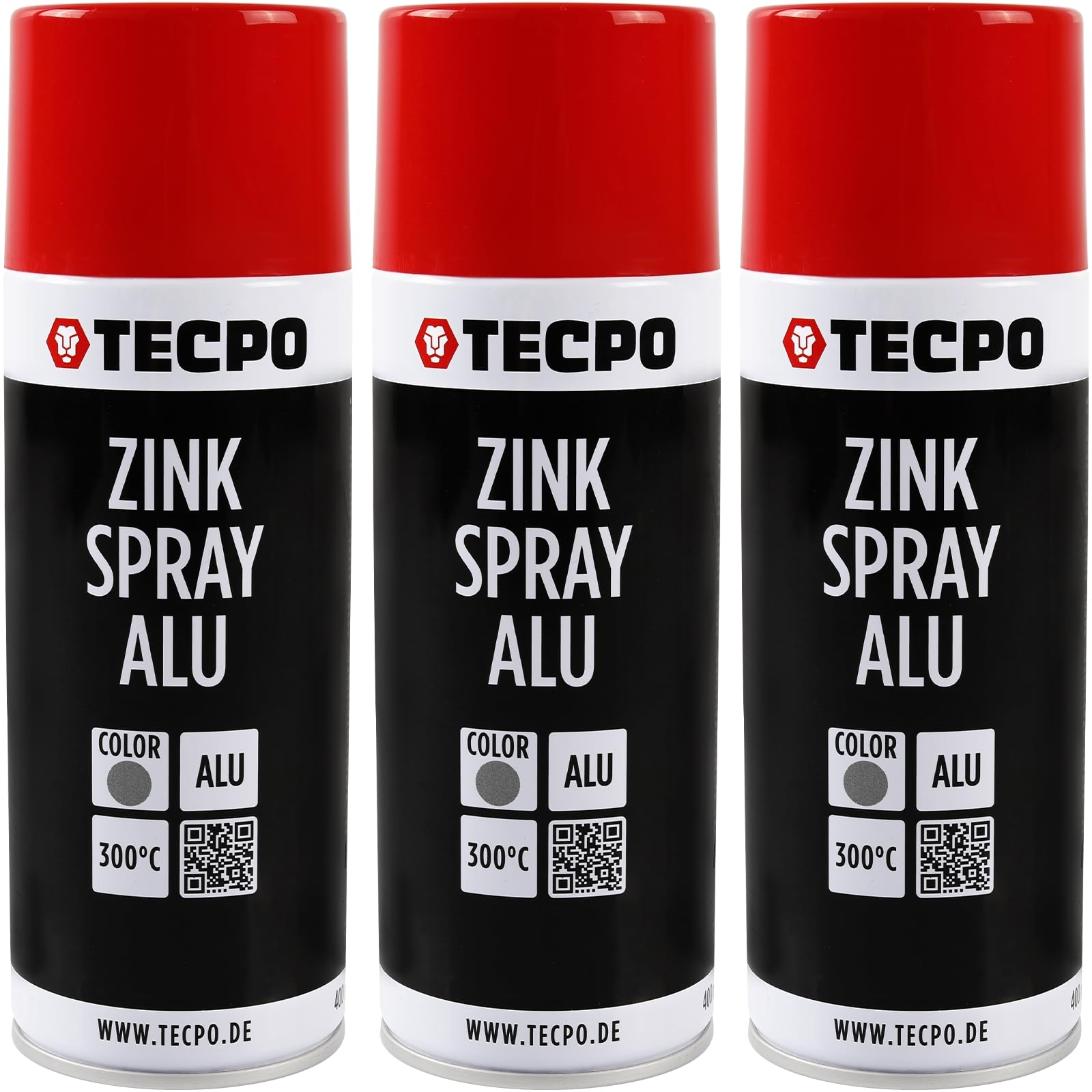 TECPO 3X Zinkspray Metall Alu Hell, 400ml Zink Alu Spray Rostschutzfarbe Korrosionsschutz Rostschutz Beschichtung Grundierung Korrosionsschutzmittel Metallschutzlack von TECPO