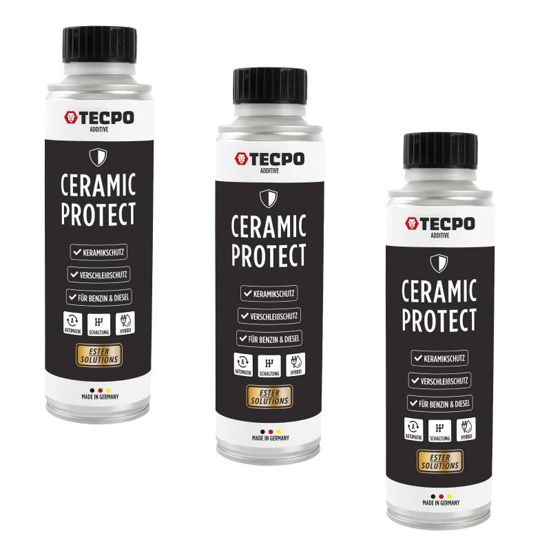 TECPO 3x Keramikverschleißschutz, 300ml - Öladditiv für Diesel- und Benzinmotoren Engine Keramik Protect Ester Öl von TECPO