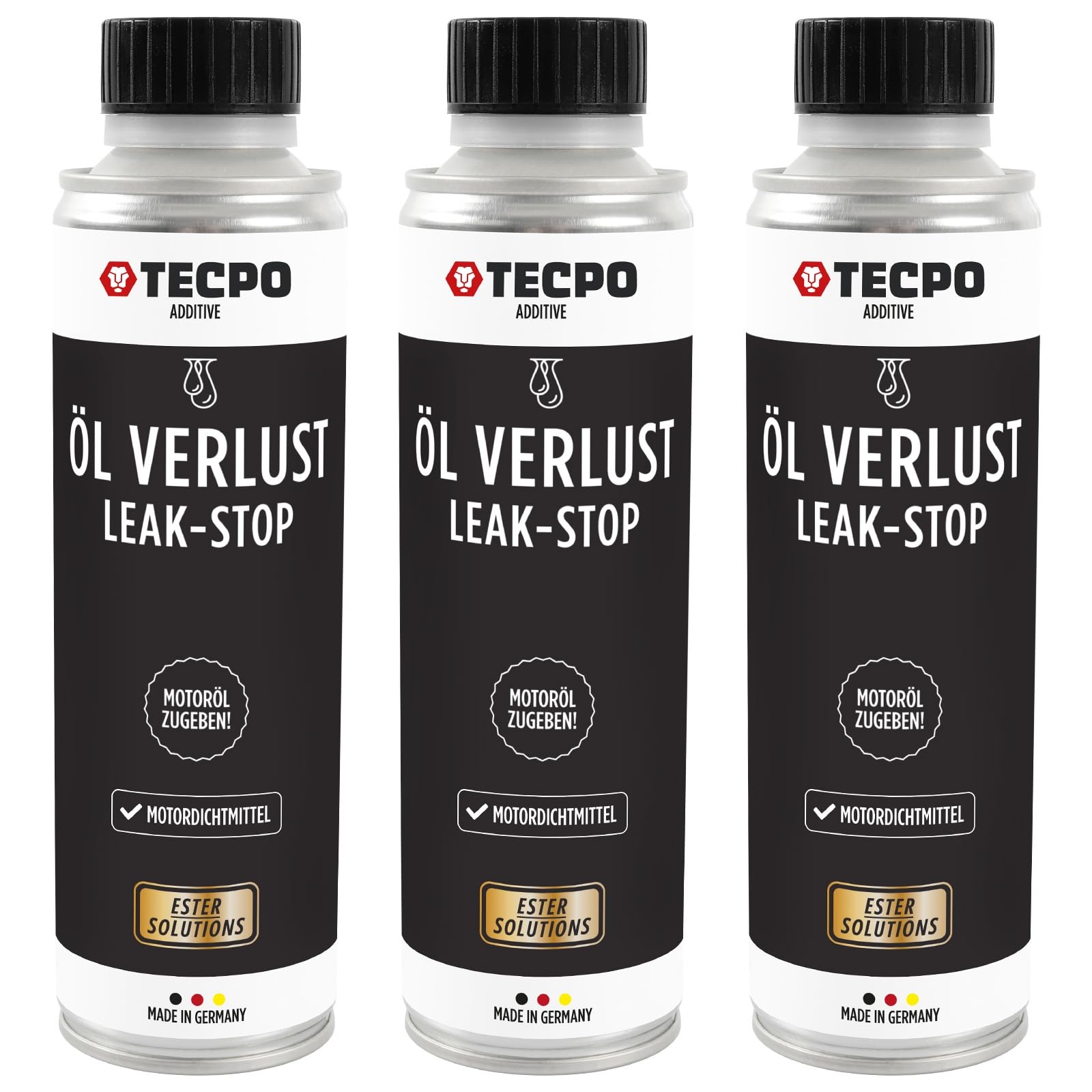 TECPO 3x Ölverlust Stop Ester 300 ml Motordichtmittel Motor-Öl Leak Stop Ölverlust von TECPO