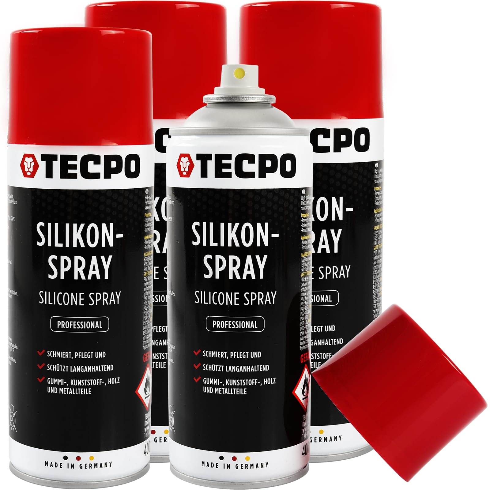 TECPO 4X Silikonspray 400 ml Gleitmittel Schmiermittel Trennmittel Gleitspray Schutzmittel Pflegemittel von TECPO