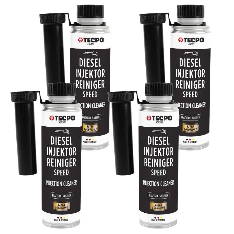 TECPO 4x Diesel Injektor Reiniger, 300ml Additiv -Einspritzdüsen Additiv mit Ester Solution Direct Injection Speed Cleaner von TECPO