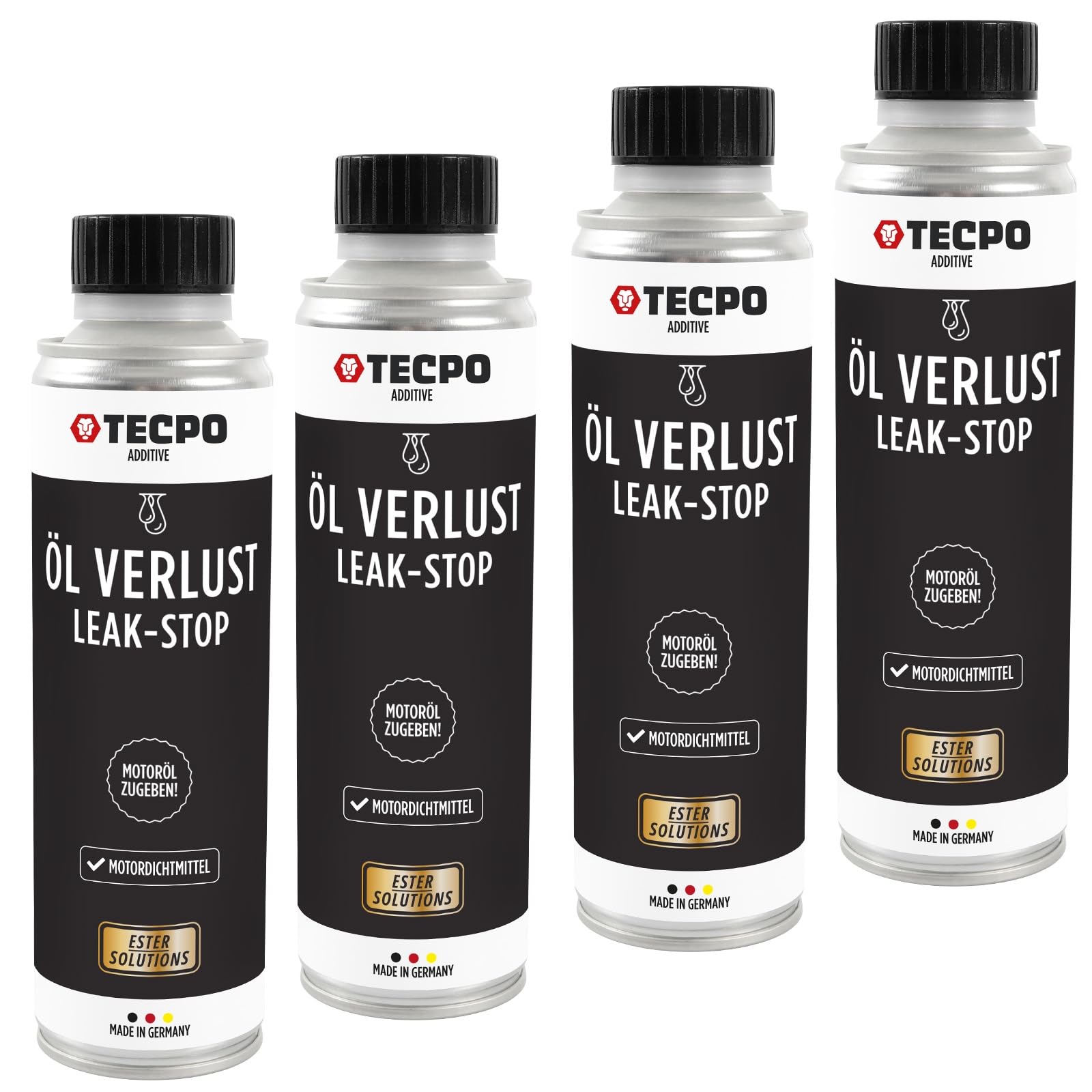 TECPO 4x Ölverlust Stop Ester 300 ml Motordichtmittel Motor-Öl Leak Stop Ölverlust von TECPO