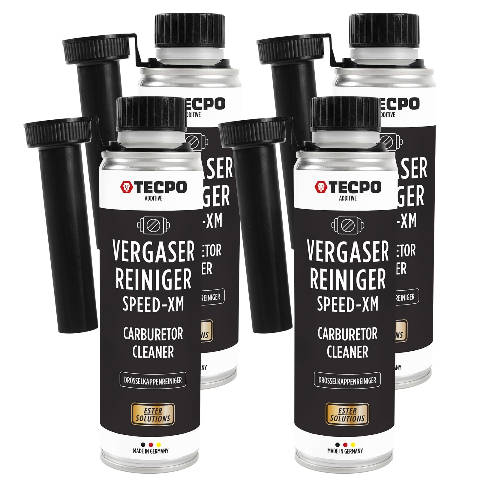 TECPO 4x300ml Vergaserreiniger Ester Speed-XM Additiv Drosselkappen Reiniger für Benzinmotoren von TECPO