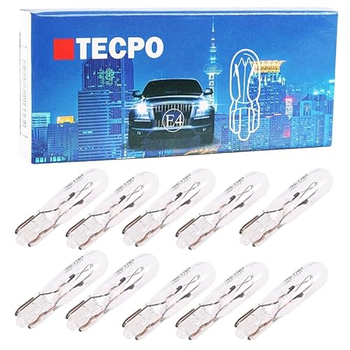 TECPO 50x Glassockel Birne Innenraum Tacho Beleuchtung W2X4.6D 12V 1.2W Licht Lampe von TECPO