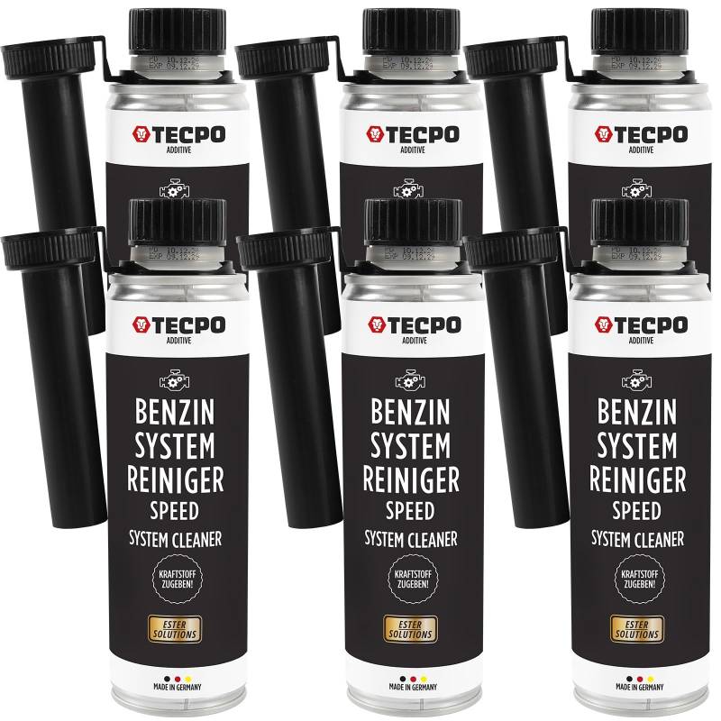 TECPO 6x Benzin-System-Reiniger, 300ml Benzinreiniger Ester Benzin Reiniger Additiv Motor Kraftstoff Motorreiniger Kraftstoffsystemreiniger von TECPO