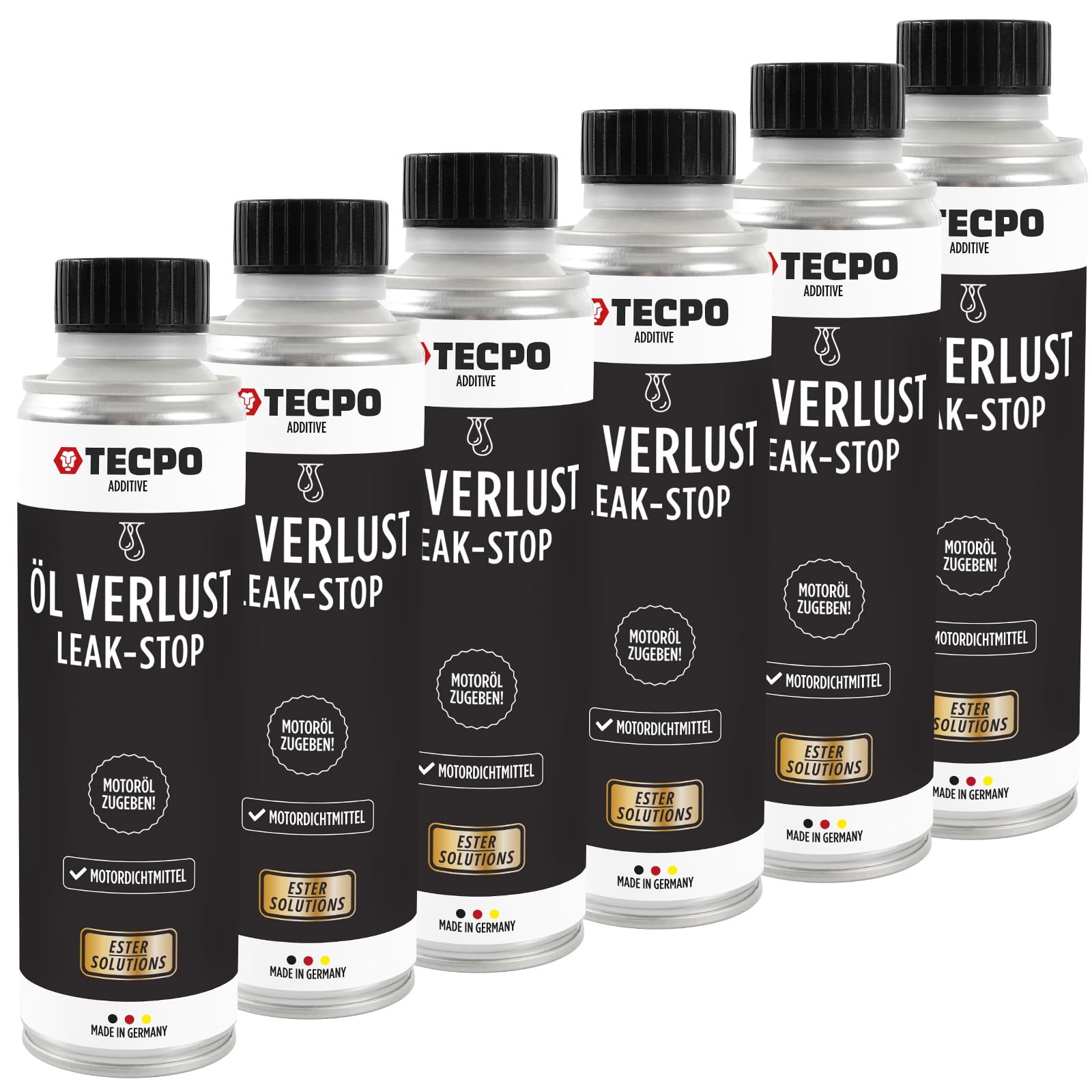 TECPO 6x Ölverlust Stop Ester 300 ml Motordichtmittel Motor-Öl Leak Stop Ölverlust von TECPO