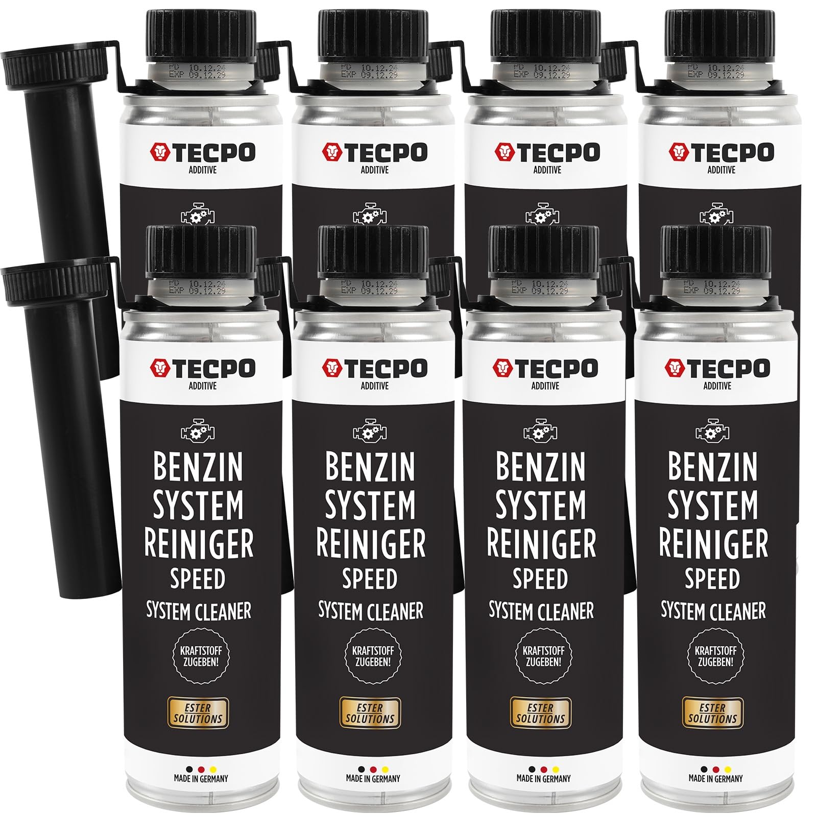 TECPO 8x Benzin-System-Reiniger, 300ml Benzinreiniger Ester Benzin Reiniger Additiv Motor Kraftstoff Motorreiniger Kraftstoffsystemreiniger von TECPO