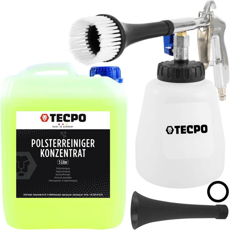 TECPO Druckluft Reinigungspistole mit Tornado-Effekt + Polsterreiniger, 5 Liter von TECPO