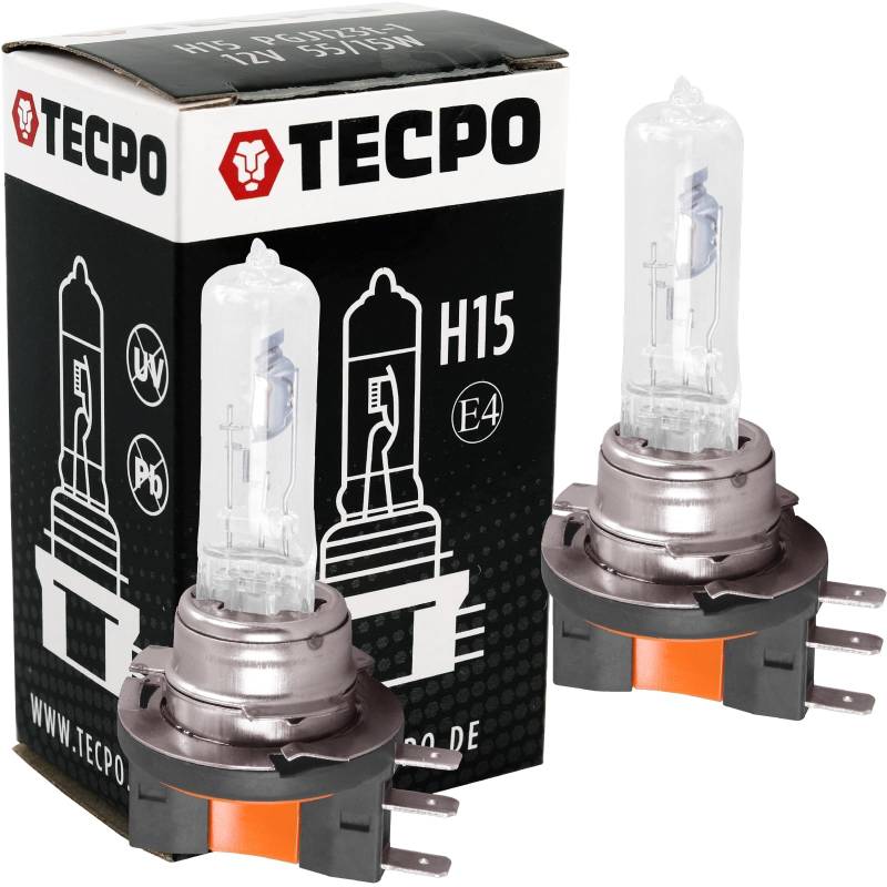 TECPO H15 Halogen Glühbirne 12V 55/15W Glühlampe PGJ123t-1 Fern Tagfahrlicht von TECPO