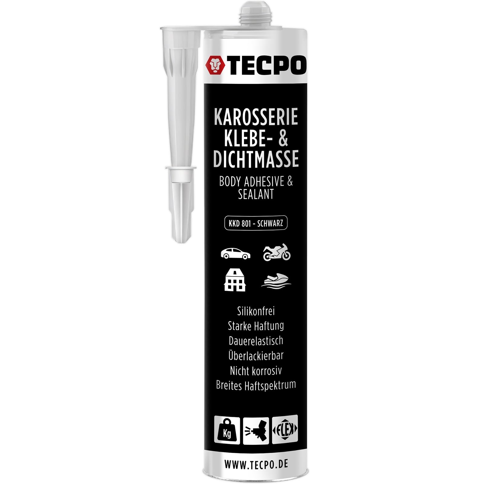 TECPO Karosseriekleber 370g Karosserie Kleber und Dichtmasse Klebstoff Dichtmittel silikonfrei dauerelastisch überlackierbar von TECPO