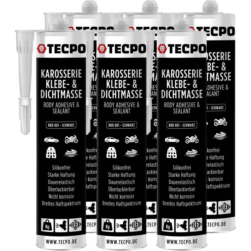 TECPO Karosseriekleber 6x370g Karosserie Kleber und Dichtmasse Klebstoff Dichtmittel silikonfrei dauerelastisch überlackierbar von TECPO