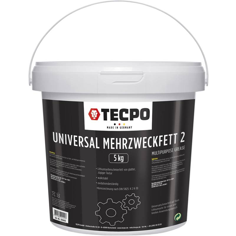 TECPO Mehrzweckfett 5 KG Eimer Schmierfett Lagerfett Universal Lithium Fett von TECPO