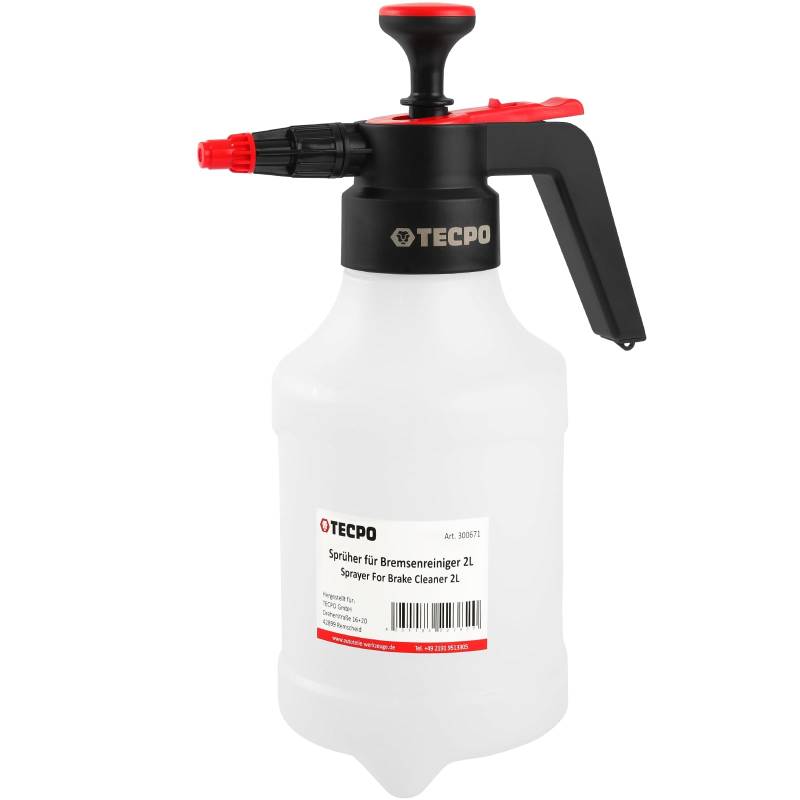 TECPO Pumpsprühflasche 2L Handsprüher Sprühflasche Handpumpe für Bremsenreiniger von TECPO