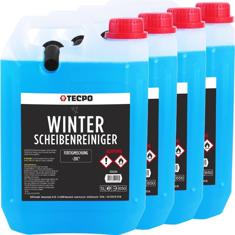 TECPO Winter Scheibenreiniger -20°C Scheibenfrostschutz Fertigmischung Winter Klarsicht Scheibenklar, 20 Liter von TECPO