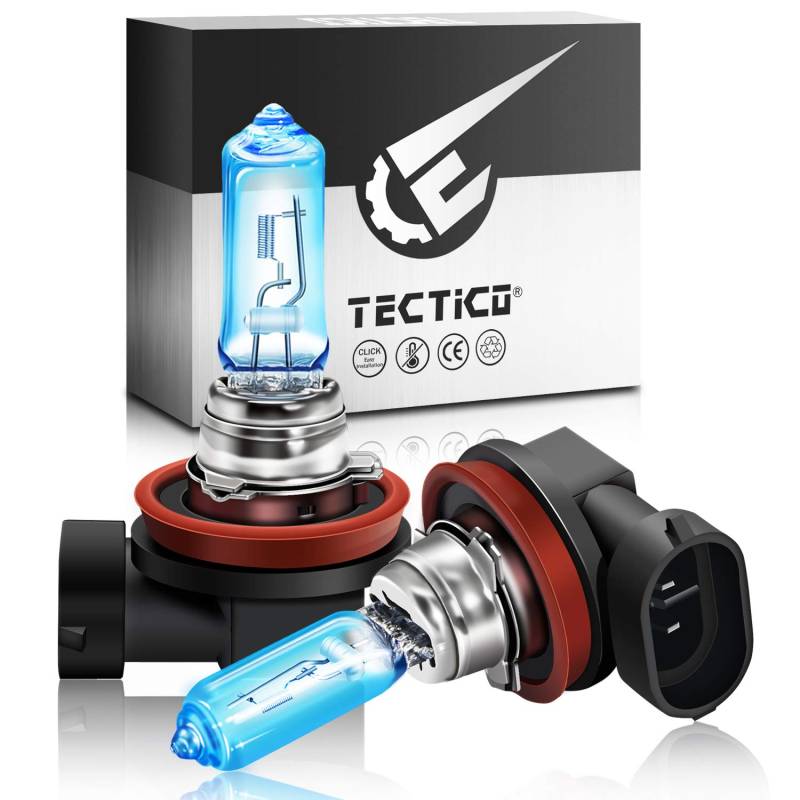 TECTICO H9 Fernlicht Halogen Birne 12V 65W Warmweiß +130% Ultra Heller Abblendlicht Nebelscheinwerfer Auto Motorrad Glühlampe Ersatz, 2 Stücke von TECTICO