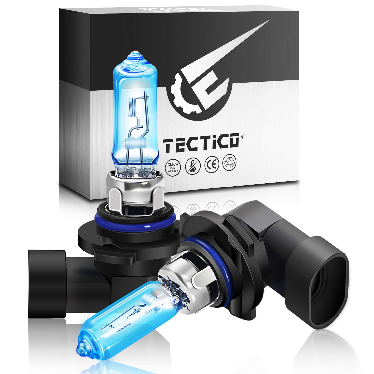 TECTICO HB3 9005 Halogen Birne 12V 65W Warmweiß +130% Ultra Heller Fernlicht Abblendlicht Nebelscheinwerfer Tagfahrlicht Auto Lampe Ersatz, 2 Stücke von TECTICO