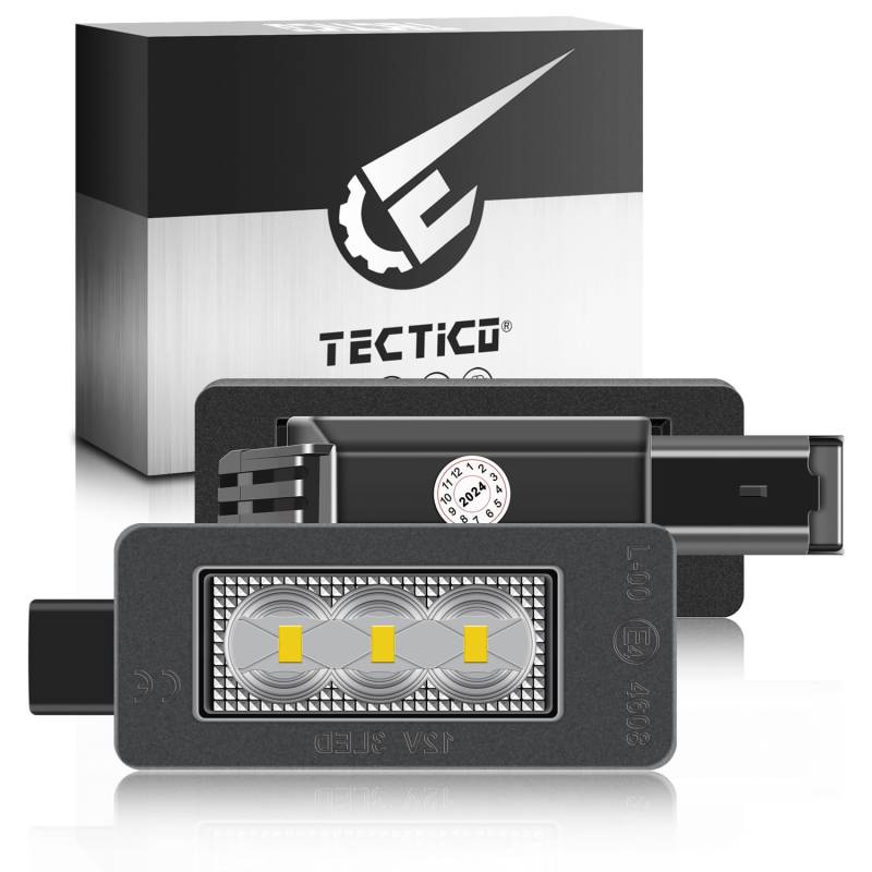 TECTICO LED-Kennzeichenleuchte Nummernschildbeleuchtung Canbus Autokennzeichenbeleuchtung Glühbirne Kompatibel mit C3 MK3 C4 C5 207 CC 208 2008 308 II T9 Hatchback SW 3008, 2 Stücke von TECTICO