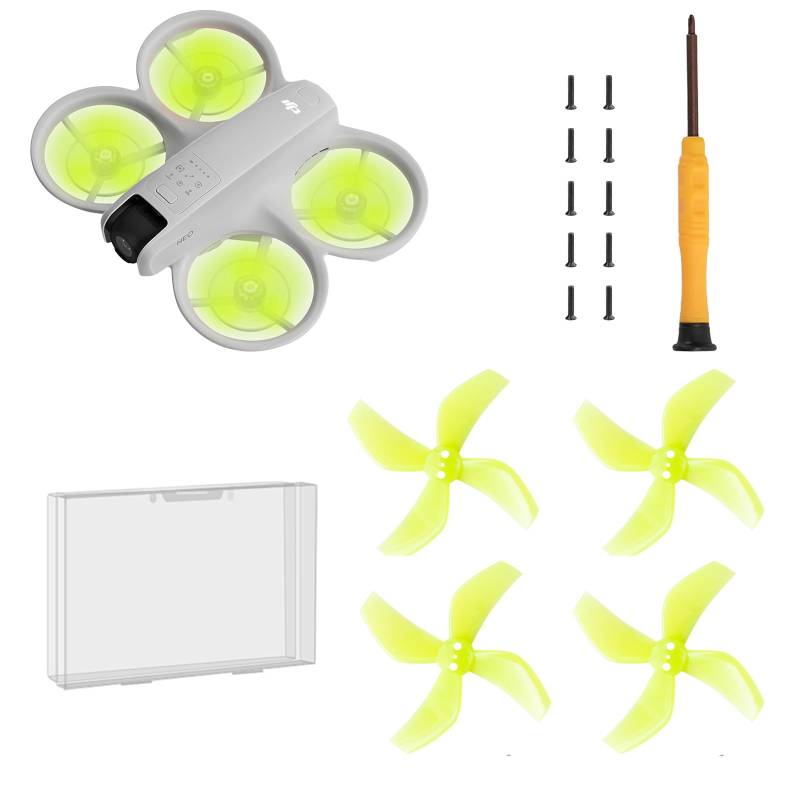 TEHAOUU Bunte Propeller für DJI Neo, geräuscharme Propeller, leicht, langlebig, Propeller-Flügelblätter für DJI Neo, Zubehör, schnelle Ersatzteile, 4 Stück (grün) von TEHAOUU