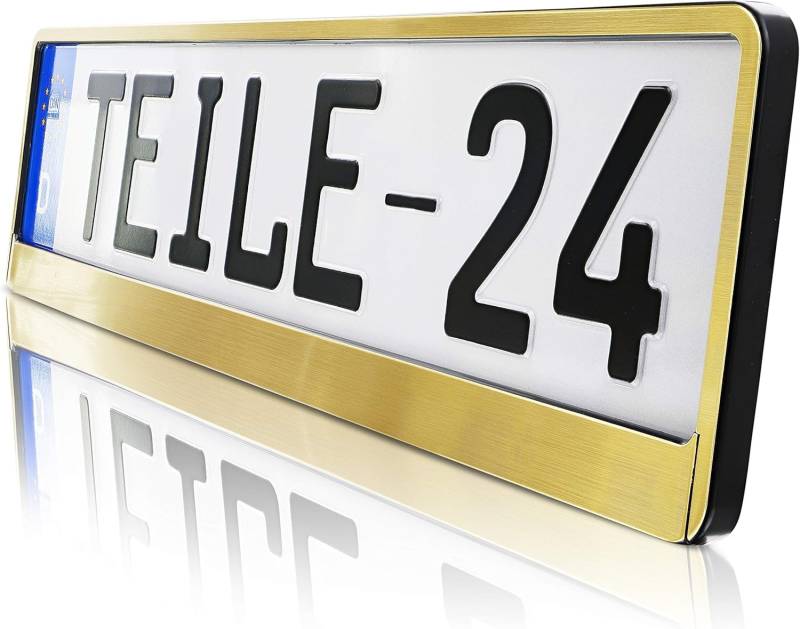 2 x Kennzeichenhalter | GOLD | HP | 520 x 110 | DHL Schnellversand von TEILE-24.EU Malinowski