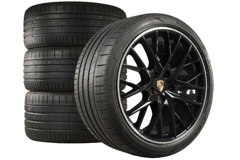 Kompatibel mit Porsche G2/971 Panamera 21" SportDesign Sommerräder SCHWARZ/wheels von TEILECOM