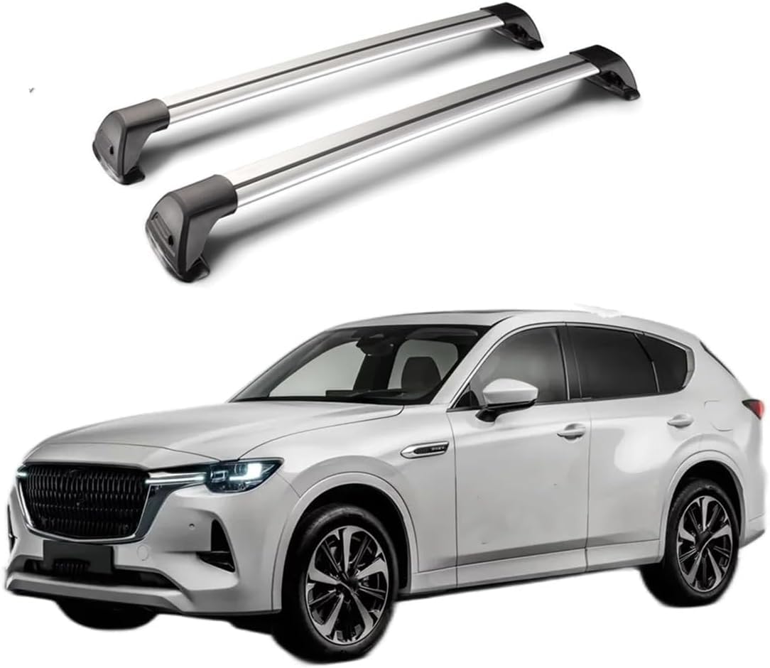 TELOX Dachträger für Mazda CX60 5 Door SUV 2022 2023, Aluminium Abschließbar Dachgepäckablage Querträger Cargo Gepackträger Dachgepäckträger Zubehör von TELOX