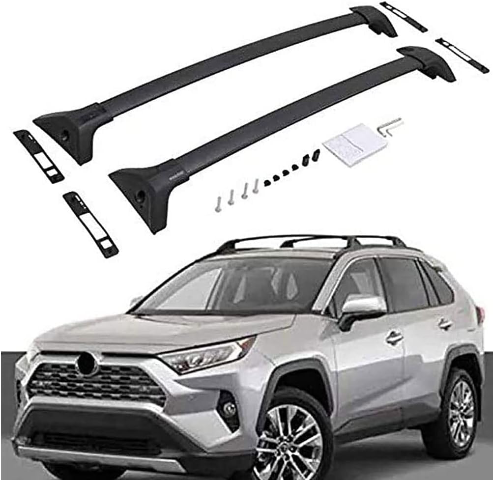 Dachträger für Toyota RAV4 2019-2021 2022 2023, Aluminium Abschließbar Dachgepäckablage Querträger Cargo Gepackträger Dachgepäckträger Zubehör von TELOX