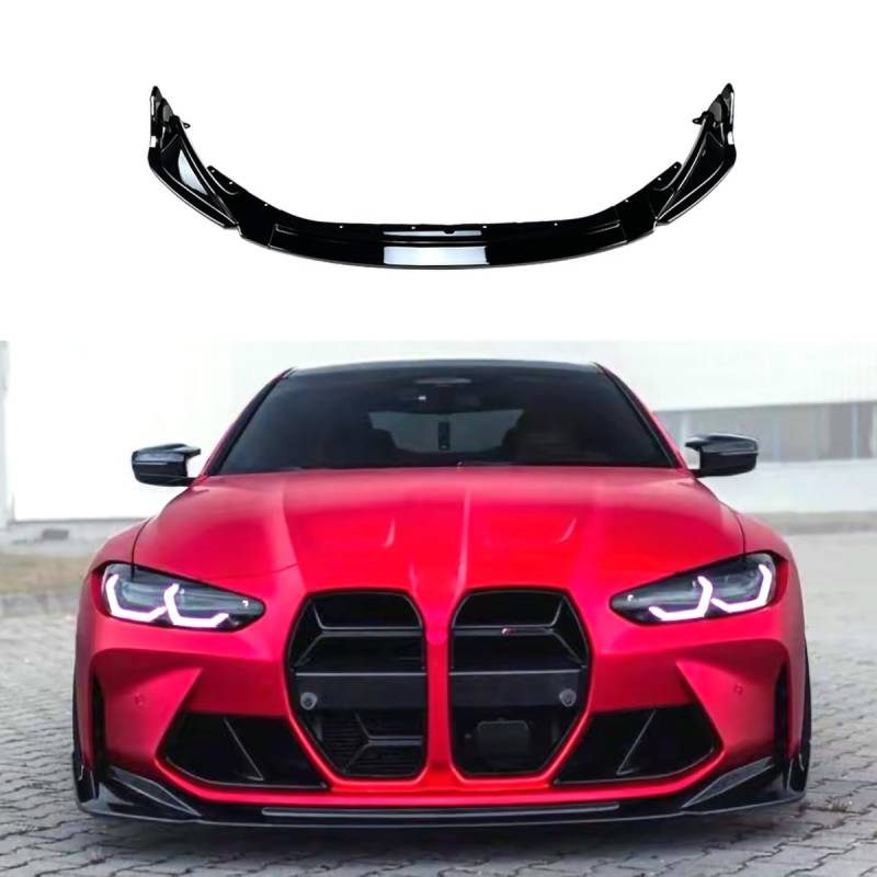 Frontstoßfänger Lip Chin Spoiler für BMW M3 M4 G80 G82 2021+, Frontspoiler Protector Stoßfängerlippe Spoilerlippe Stoßfänger Lippe Splitter von TELOX