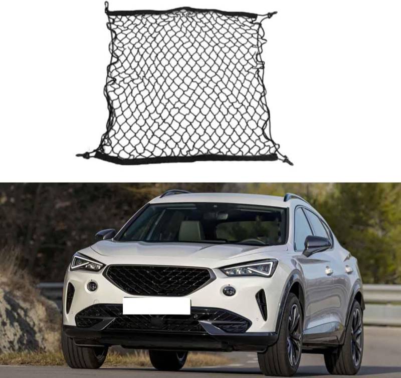 Auto Kofferraum Gepäcknetz für Cupra Formentor VZ5 2020-2023, Super Elastisch Kofferraum Gepäck Organizer Netz Nylon Netztasche von TEMAK