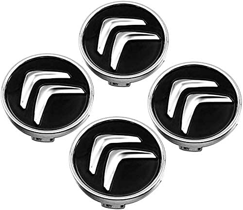 4 Stück Auto Radnabenkappen für Citroen C3 Alufelgen ABS mit Logo Nabendeckel Radnabenabdeckung Felgendeckel Reifen Felgen Zubehör Ersatzzubehör,60MM,Black von TEMKIN