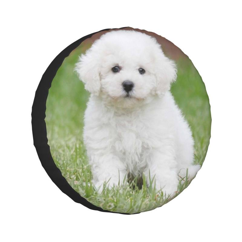 Bichon Frise Dog bedruckte Universal-Ersatzreifenabdeckung Radschoner sind erhältlich für 60–83 cm große Reifen von TEMKIN